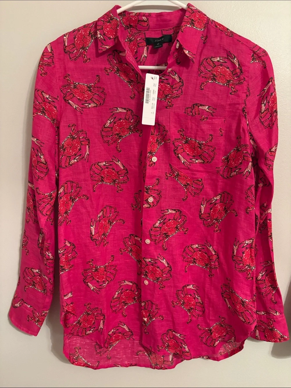 J. Crew Ratti King Crab Linen Shirt